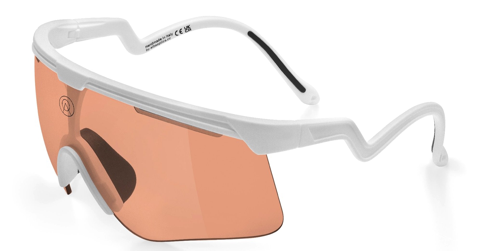  VZUM SALMON - Tr90 - shape Mask - White - EYEWEAR - SUNGLASSES - Unisex,Uomo,Donna,Women,Men - lens Pink - Made In Italy