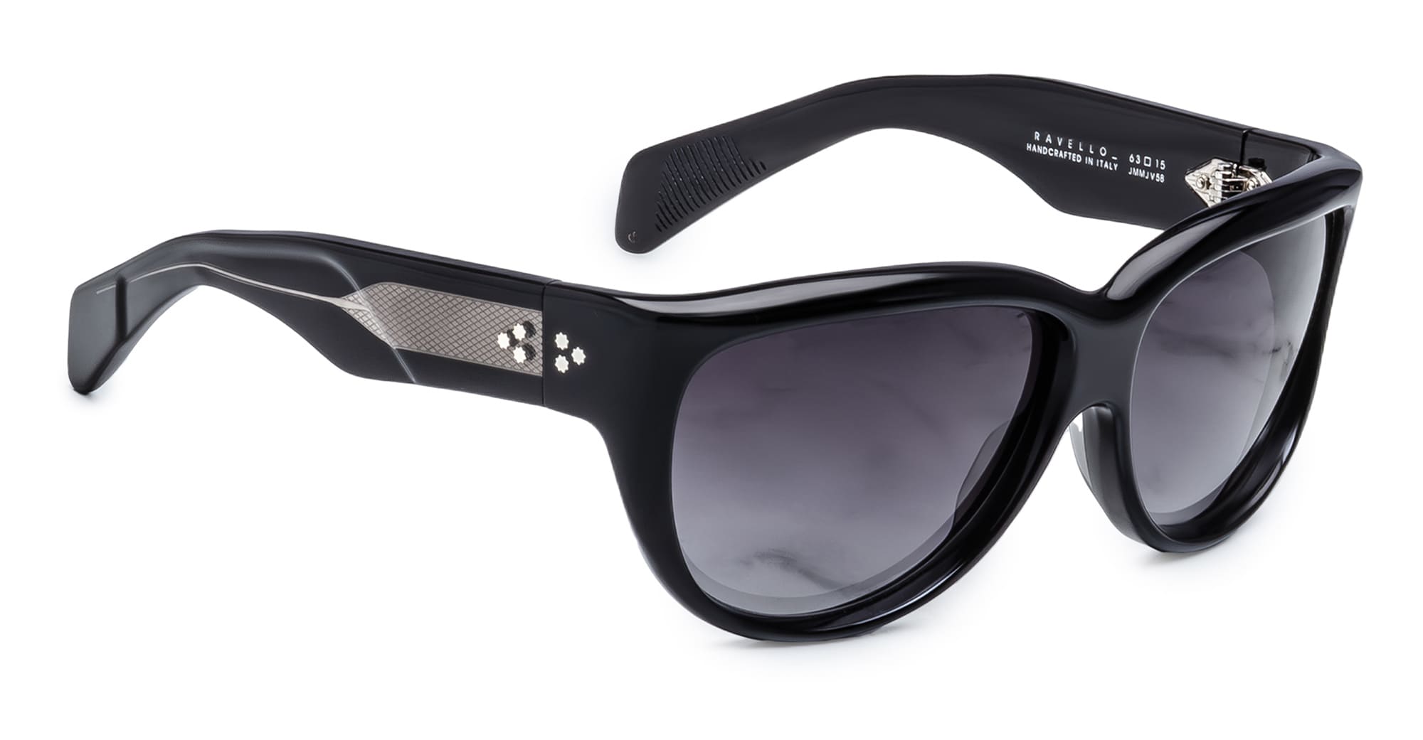 Ottica Mondello Roma - Jacques Marie Mage - JMMJV-58 - RAVELLO - RAVEN - Acetate - shape Round - Black - EYEWEAR - SUNGLASSES - Unisex,Uomo,Donna,Women,Men - lens Gradient black - Made In Italy