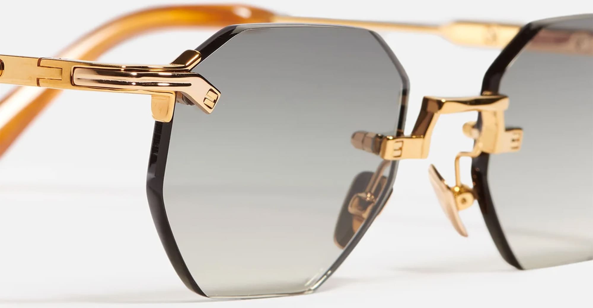 Ottica Mondello Roma - John Dalia - CURTIS-C408 - CURTIS - C408 YELLOW GOLD - stainless steel - shape Hexagonal - Gold - EYEWEAR - SUNGLASSES - Unisex,Uomo,Donna,Women,Men - lens Gradient grey - Made In France