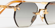 Ottica Mondello Roma - John Dalia - CURTIS-C408 - CURTIS - C408 YELLOW GOLD - stainless steel - shape Hexagonal - Gold - EYEWEAR - SUNGLASSES - Unisex,Uomo,Donna,Women,Men - lens Gradient grey - Made In France
