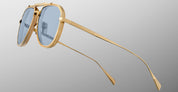 Ottica Mondello Roma - Jacques Marie Mage - JMMMD-19H - COMMANDER - CIEL - Titanium - shape Aviator - Gold - EYEWEAR - SUNGLASSES - Unisex,Uomo,Donna,Women,Men - lens Blue - Made In Japan