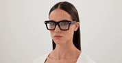Ottica Mondello Roma - Bottega Veneta - BV1353O-005 - BV1353O-005 - BLACK RX - Acetate - shape Squared - green - EYEWEAR - SUNGLASSES - Donna,Women - lens Clear - Made In Japan