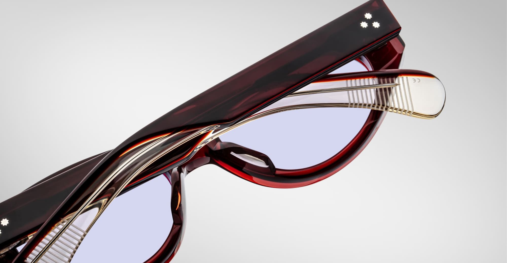 Ottica Mondello Roma - Jacques Marie Mage - JMMKR-14N - KRASNER - CHERRY - Acetate - shape Cat-eye - red - EYEWEAR - SUNGLASSES - Donna,Women - lens lavender - Made In Japan