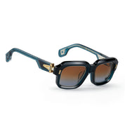 Ottica Mondello Roma - T HENRI - MAU2 - MULLINER - DEEP BLUE II - Acetate - shape Squared - blue - EYEWEAR - SUNGLASSES - Unisex,Uomo,Donna,Women,Men - lens Gradient brown - Made In Japan