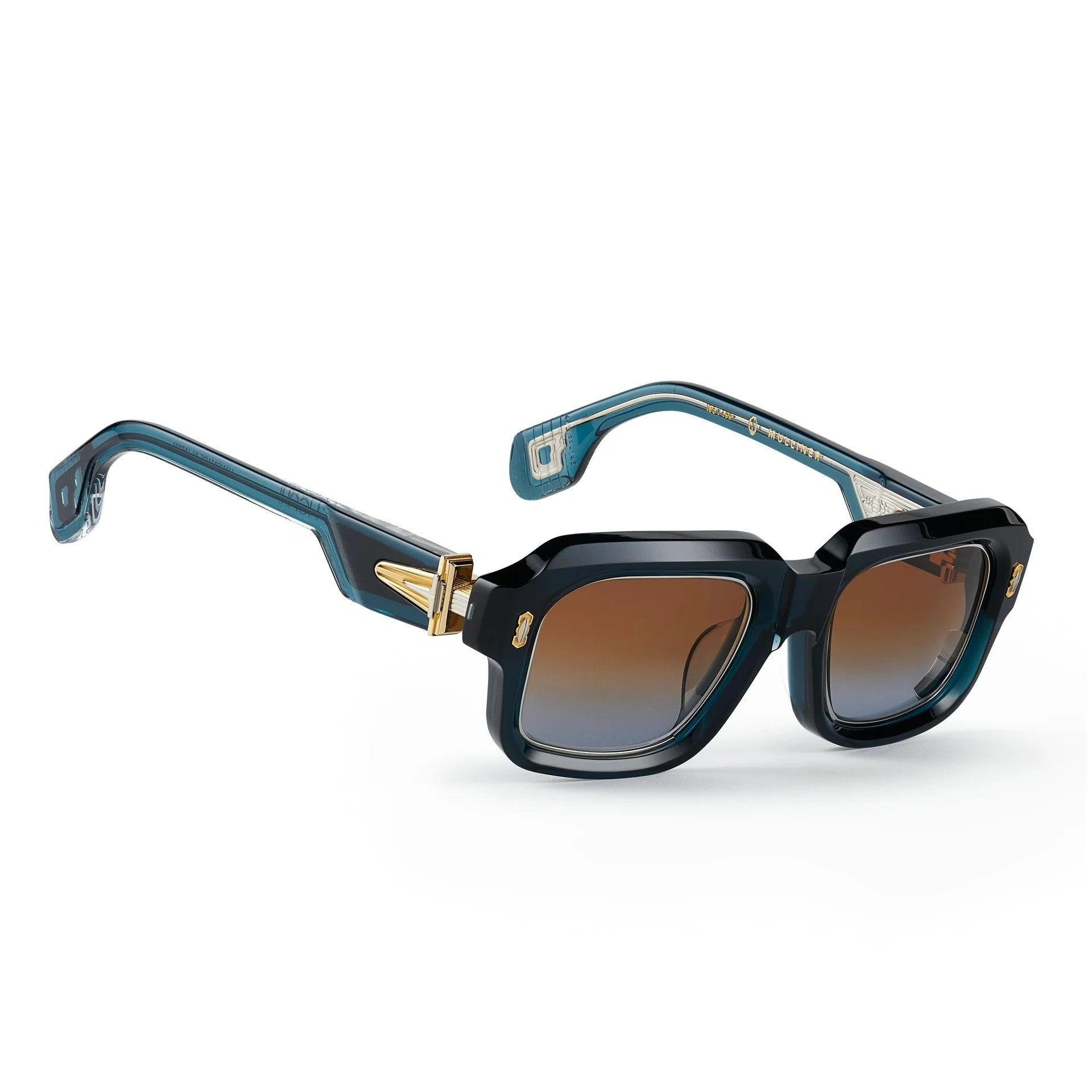 Ottica Mondello Roma - T HENRI - MAU2 - MULLINER - DEEP BLUE II - Acetate - shape Squared - blue - EYEWEAR - SUNGLASSES - Unisex,Uomo,Donna,Women,Men - lens Gradient brown - Made In Japan