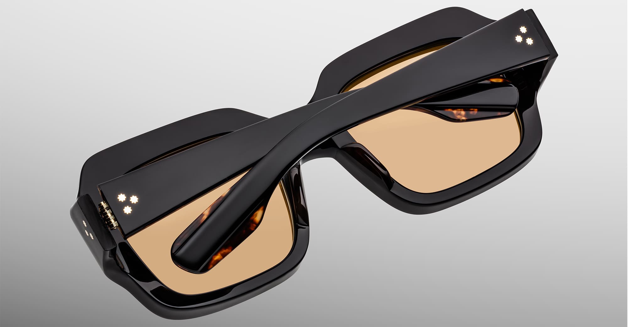 Ottica Mondello Roma - Jacques Marie Mage - JMMMF-K31 - MARIANNE FAITHFULL: EVELYN - MONDAY - Acetate - shape Squared - Black - EYEWEAR - SUNGLASSES - Donna,Women - lens sepia - Made In Japan