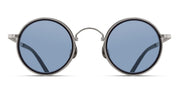 Ottica Mondello Roma - Matsuda - M3100-I.SG.AS-NVY.45 - M3100-I - ANTIQUE SILVER / NAVY - Titanium - shape Round - Silver, blue - EYEWEAR - SUNGLASSES - Unisex,Uomo,Donna,Women,Men - lens Blue - Made In Japan