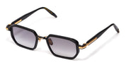 Ottica Mondello Roma - John Dalia - MILES-C302 - MILES - C302 Shiny Black / Yellow gold - Metal - shape Rectangular - Black, gold - EYEWEAR - SUNGLASSES - Unisex,Uomo,Donna,Women,Men - lens Gradient grey - Made In France