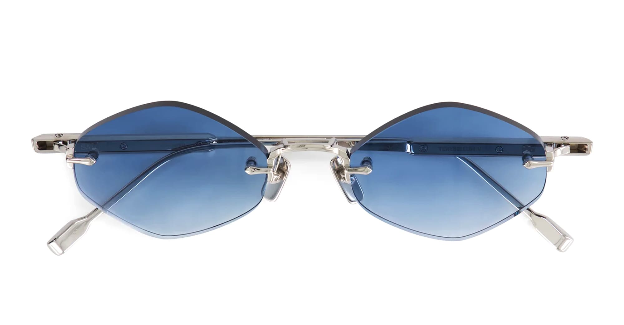Ottica Mondello Roma - Sato - TEREBELLUM-V-S1201 - TEREBELLUM V - PLATINUM - Titanium - shape Diamond - Silver - EYEWEAR - SUNGLASSES - Uomo,Men - lens Gradient blue - Made In Japan