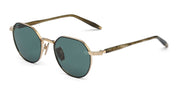 Ottica Mondello Roma - Akoni - AKS-522A-50 - THEMIS - BRUSHED 12K GOLD / GREEN TORTOISE SWIRL - Acetate, titanium - shape Round - green tortoise - EYEWEAR - SUNGLASSES - Uomo,Men - lens emerald green - Made In Japan