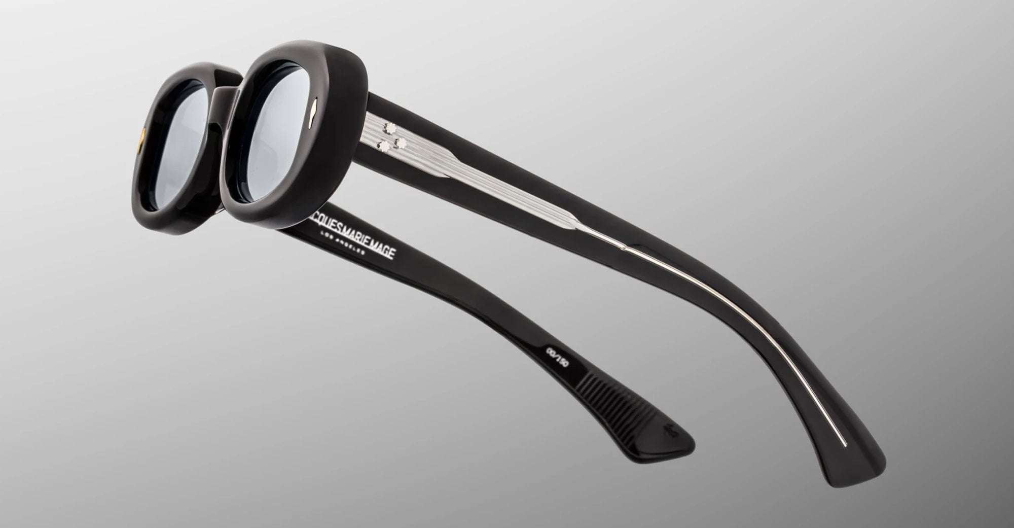 Ottica Mondello Roma - Jacques Marie Mage - JMMBES-K3 - BESSET - BLACK MIRROR - Acetate - shape Oval - Black - EYEWEAR - SUNGLASSES - Donna,Women - lens silver - Made In Japan