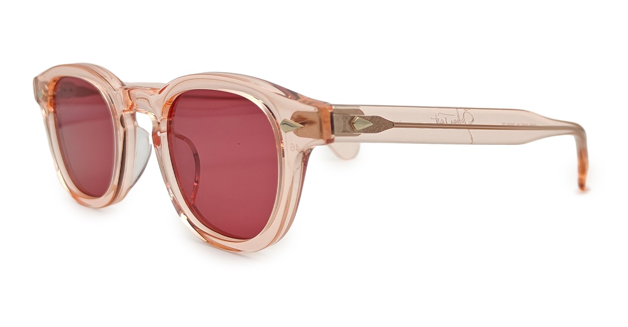  WINE LENS - Acetate - shape Panto - pink - EYEWEAR - SUNGLASSES - Unisex,Uomo,Donna,Women,Men - lens burgundy - Made In Japan
