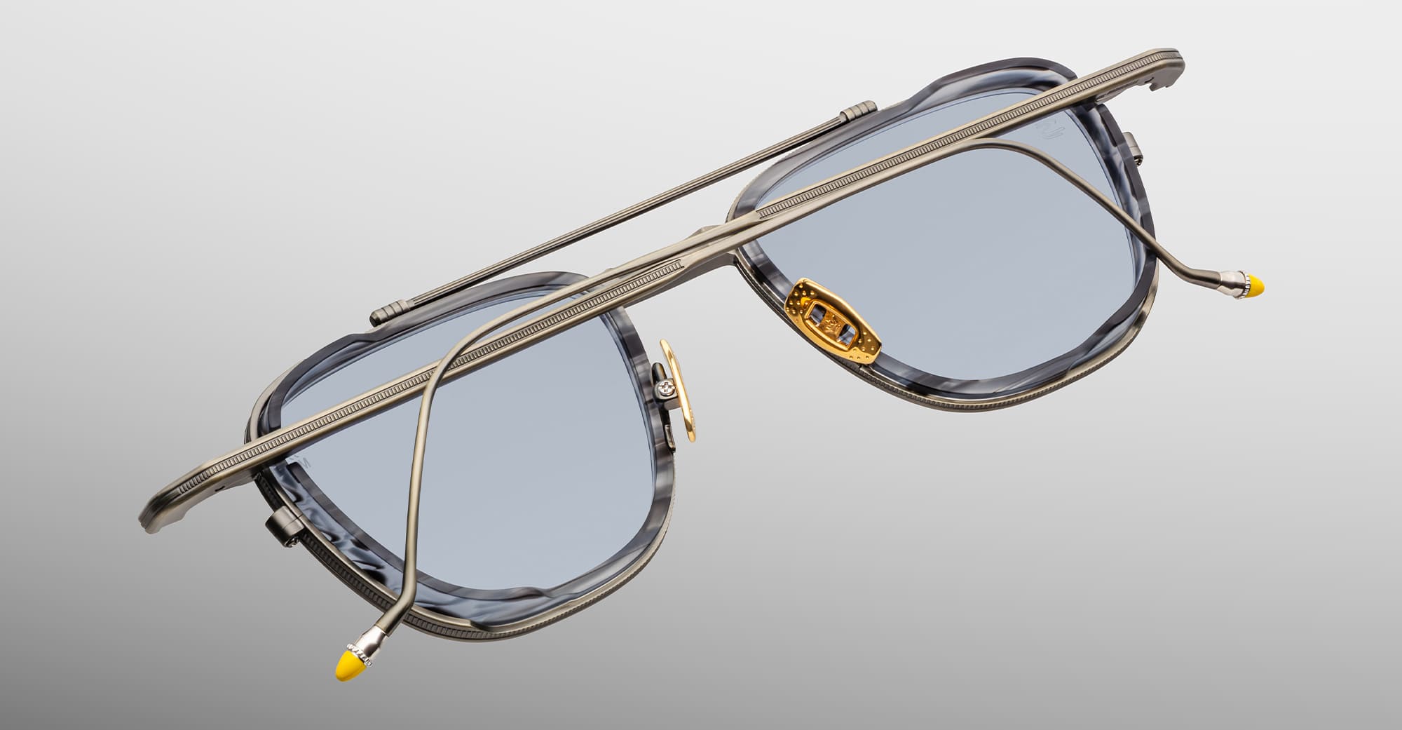 Ottica Mondello Roma - Jacques Marie Mage - JMMAZ-19H - AYRTON SENNA BY JMM: 1992 in ANTIQUE GUNMETAL - Titanium - shape Pilot - grey - EYEWEAR - SUNGLASSES - Unisex,Uomo,Donna,Women,Men - lens Blue - Made In Japan