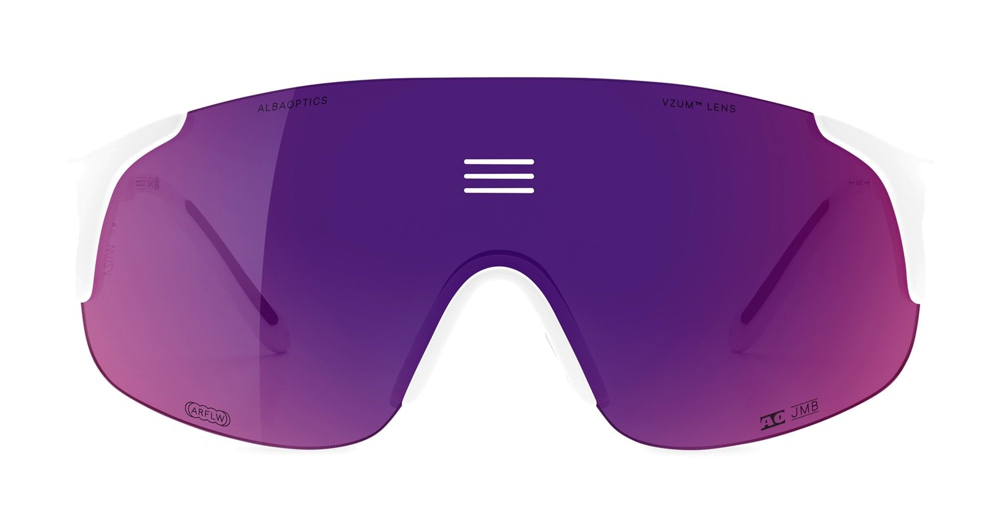  VZUM PLASMA - Tr90 - shape Mask - White - EYEWEAR - SUNGLASSES - Unisex,Uomo,Donna,Women,Men - lens purple - Made In Italy