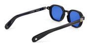 Ottica Mondello Roma - Sato - Menkar-N-AS-1 - MENKAR - NOIR / ANTIQUE SILVER - Acetate - shape Squared - black, silver - EYEWEAR - SUNGLASSES - Unisex,Uomo,Donna,Women,Men - lens Blue - Made In Japan