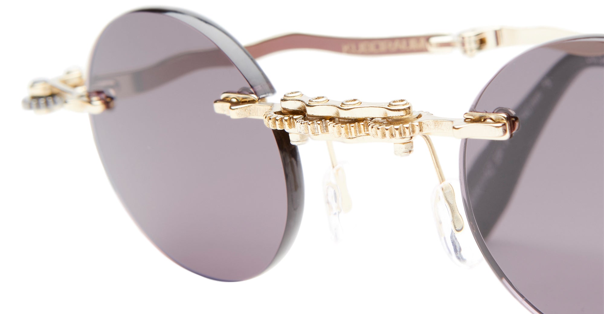 Ottica Mondello Roma - Kuboraum - KRSH42GR0000004Y - MASK H42 - GOLD - Metal - shape Round - Gold - EYEWEAR - SUNGLASSES - Unisex,Uomo,Donna,Women,Men - lens Grey - Made In Italy