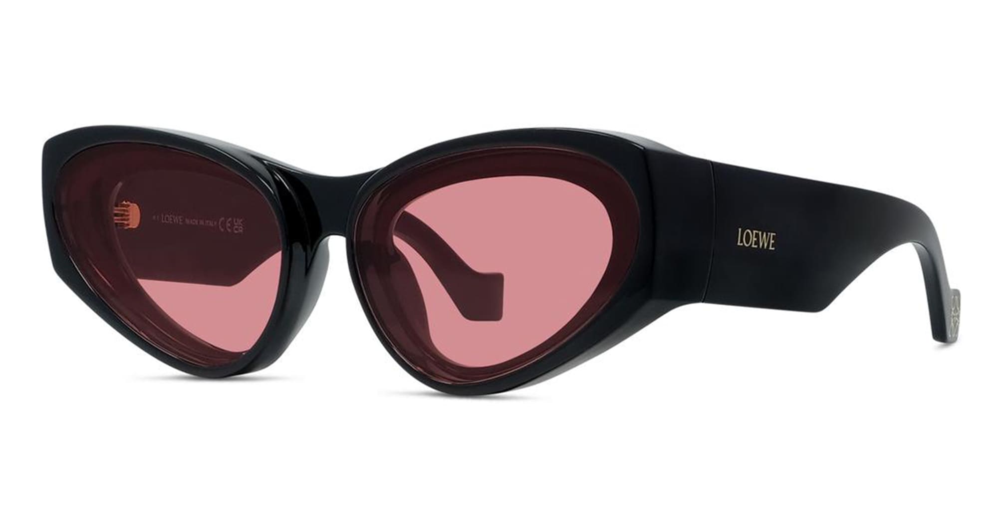 Ottica Mondello Roma - Loewe - LW40171U6201V - SIGNATURE LW40171U - BLACK - Injected Nylon - shape Cat-eye - Black - EYEWEAR - SUNGLASSES - Donna,Women - lens Pink - Made In Italy