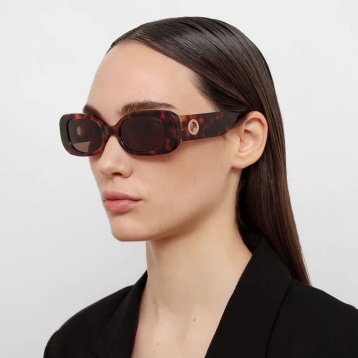 Ottica Mondello Roma - LINDA FARROW - LFL1117C2SUN - LOLA - T-SHELL / YELLOW GOLD - Acetate - shape Rectangular - Tortoise - EYEWEAR - SUNGLASSES - Donna,Women - lens Brown - Made In Italy