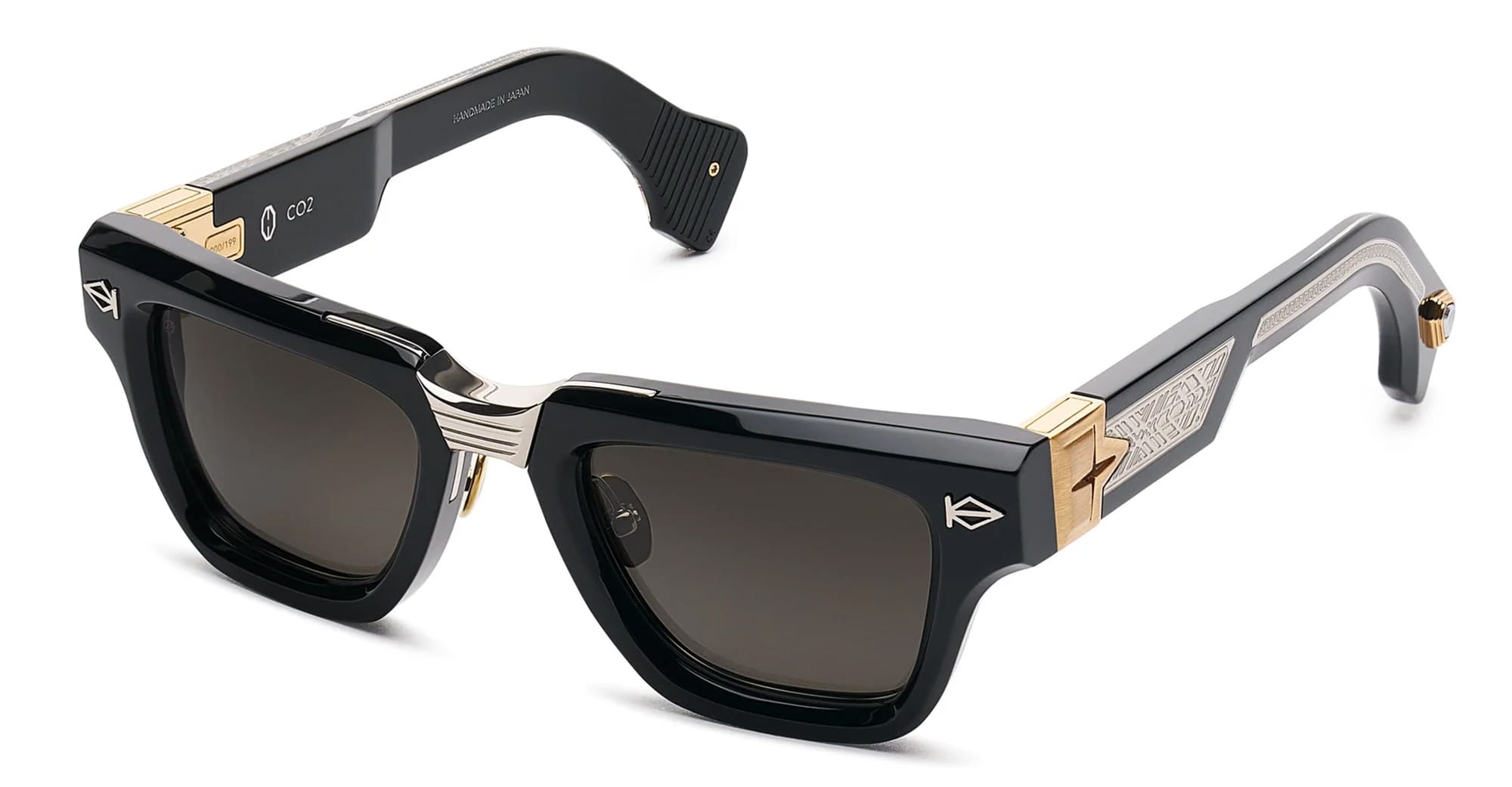 Ottica Mondello Roma - T HENRI - CCA - MAISON GALACTIQUE - CO2 - ASTEROID - Acetate, titanium - shape Squared - Black - EYEWEAR - SUNGLASSES - Unisex,Uomo,Donna,Women,Men - lens Grey - Made In Japan