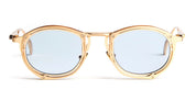 Ottica Mondello Roma - Movitra - TRINITAS 03-C3 - TRINITAS 03 - C3 Light Gold / Light Azure Lens - Titanium - shape Oval - Gold - EYEWEAR - SUNGLASSES - Uomo,Men - lens light blue - Made In Italy