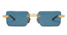 Ottica Mondello Roma - T HENRI - EML - EVIJA - L'OR BLEU - Titanium - shape Rectangular - Gold - EYEWEAR - SUNGLASSES - Unisex,Uomo,Donna,Women,Men - lens Blue - Made In Japan