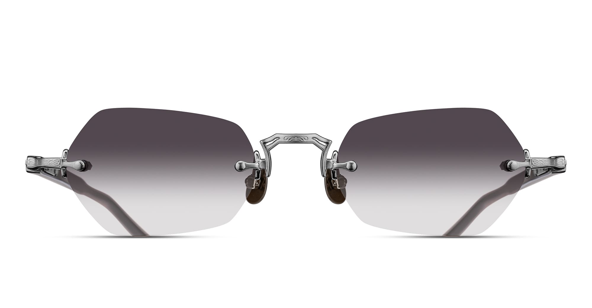 Ottica Mondello Roma - Matsuda - M5011.SG.BS-BLK.50 - M5011 - BRUSHED SILVER / BLACK - Titanium - shape Hexagonal - silver, black - EYEWEAR - SUNGLASSES - Unisex,Uomo,Donna,Women,Men - lens Gradient grey - Made In Japan