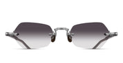 Ottica Mondello Roma - Matsuda - M5011.SG.BS-BLK.50 - M5011 - BRUSHED SILVER / BLACK - Titanium - shape Hexagonal - silver, black - EYEWEAR - SUNGLASSES - Unisex,Uomo,Donna,Women,Men - lens Gradient grey - Made In Japan