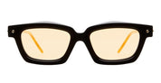 Ottica Mondello Roma - Kuboraum - KRSP25BT0000002R - MASK P25 BT - BLACK SHINE - Acetate - shape Rectangular - black, tortoise - EYEWEAR - SUNGLASSES - Unisex,Uomo,Donna,Women,Men - lens orange - Made In Italy