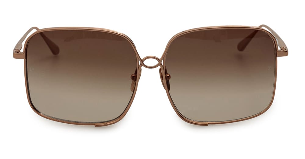 Ottica Mondello Roma - LINDA FARROW - LFL1597C2SUN - GENEVIEVE - ROSE GOLD - Titanium - shape Squared - rose gold - EYEWEAR - SUNGLASSES - Donna,Women - lens Gradient brown - Made In Japan