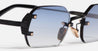 Ottica Mondello Roma - John Dalia - AMARU-C303 - AMARU-C303 - SHINY BLACK - Metal - shape Rectangular - Black - EYEWEAR - SUNGLASSES - Uomo,Men - lens Gradient blue - Made In France