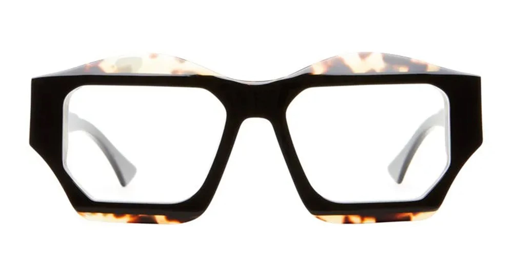 Ottica Mondello Roma - Kuboraum - KRO0F4HBS00000OP - MASK F4 - HAVANA BLACK SHINE RX - Acetate - shape Squared - black, havana - EYEWEAR - EYEGLASSES - Unisex,Uomo,Donna,Women,Men - lens Clear - Made In Italy