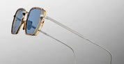 Ottica Mondello Roma - Jacques Marie Mage - JMMTK-13U - ATKINS - CAIRO - Titanium - shape Squared - Silver - EYEWEAR - SUNGLASSES - Uomo,Men - lens Blue - Made In Japan