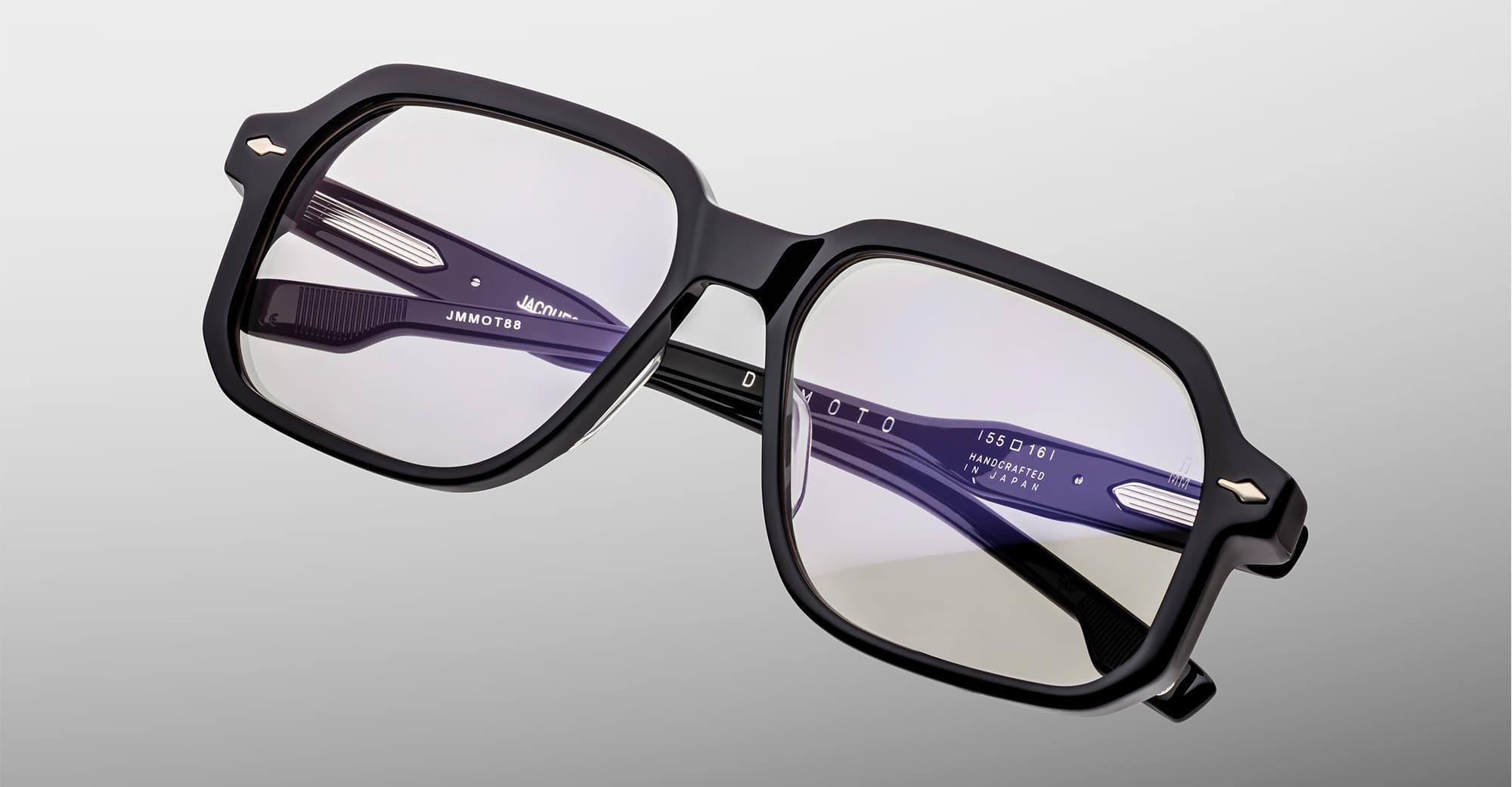 Ottica Mondello Roma - Jacques Marie Mage - JMMOT-88 - DOMOTO - BLACK RX - Acetate - shape Squared - Black - EYEWEAR - SUNGLASSES - Unisex,Uomo,Donna,Women,Men - lens Clear - Made In Japan