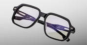 Ottica Mondello Roma - Jacques Marie Mage - JMMOT-88 - DOMOTO - BLACK RX - Acetate - shape Squared - Black - EYEWEAR - SUNGLASSES - Unisex,Uomo,Donna,Women,Men - lens Clear - Made In Japan