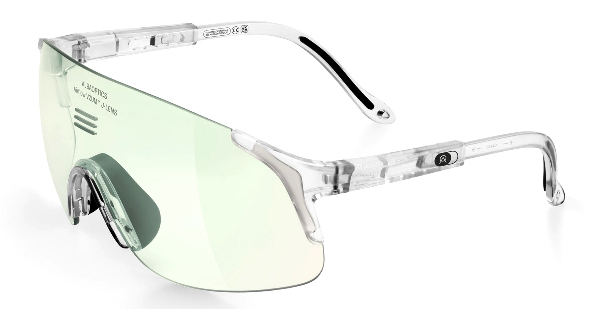 Ottica Mondello Roma - Alba Optics - 8050054516080 - JUMBO - CRYSTAL GLOSSY / VZUM F-LENS BTL - Tr90 - shape Mask - Crystal - EYEWEAR - SUNGLASSES - Unisex,Uomo,Donna,Women,Men - lens blue green - Made In Italy