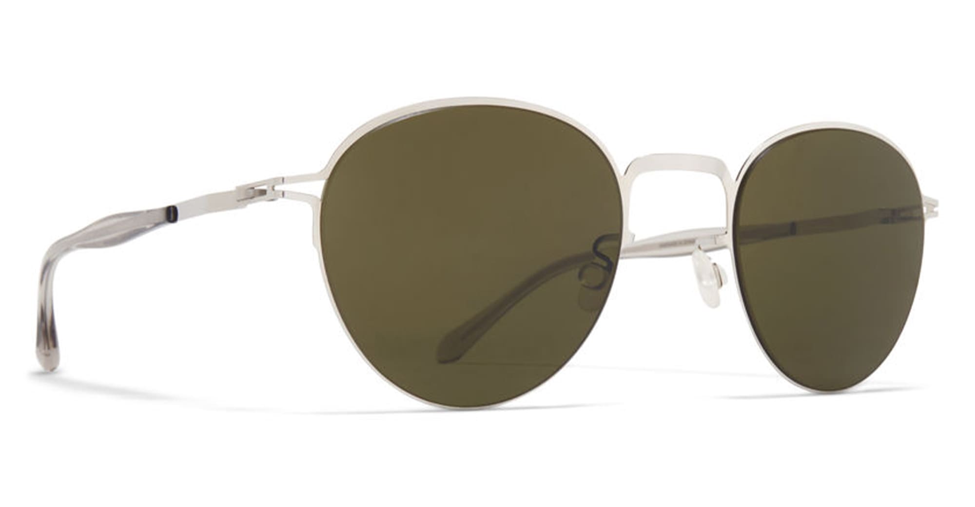 Ottica Mondello Roma - Mykita - 10083975 - TATE - SHINY SILVER - stainless steel - shape Round - Silver - EYEWEAR - SUNGLASSES - Unisex,Uomo,Donna,Women,Men - lens Green - Made In Germany