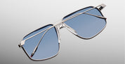 Ottica Mondello Roma - Jacques Marie Mage - JMMJG-2H - JAGGER - ANTIQUE SILVER - Titanium - shape Aviator - Silver - EYEWEAR - SUNGLASSES - Unisex,Uomo,Donna,Women,Men - lens Gradient blue - Made In Japan