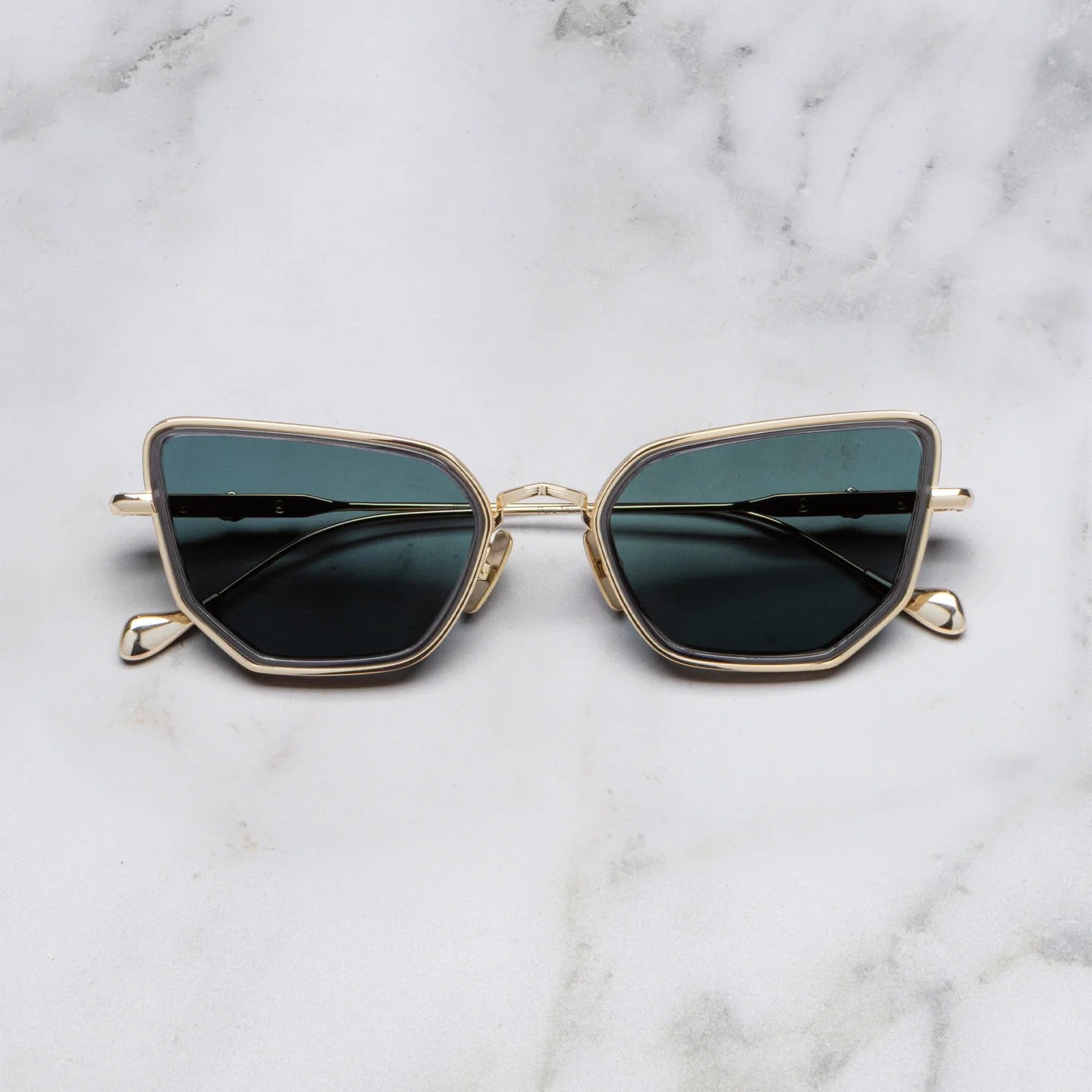 Ottica Mondello Roma - Cutler and Gross - GFSN-026-53-01 - THE GREAT FROG - PAISLEY - GOLD / DARK GREY - Titanium - shape Cat-eye - gold, grey - EYEWEAR - SUNGLASSES - Donna,Women - lens Blue - Made In Japan