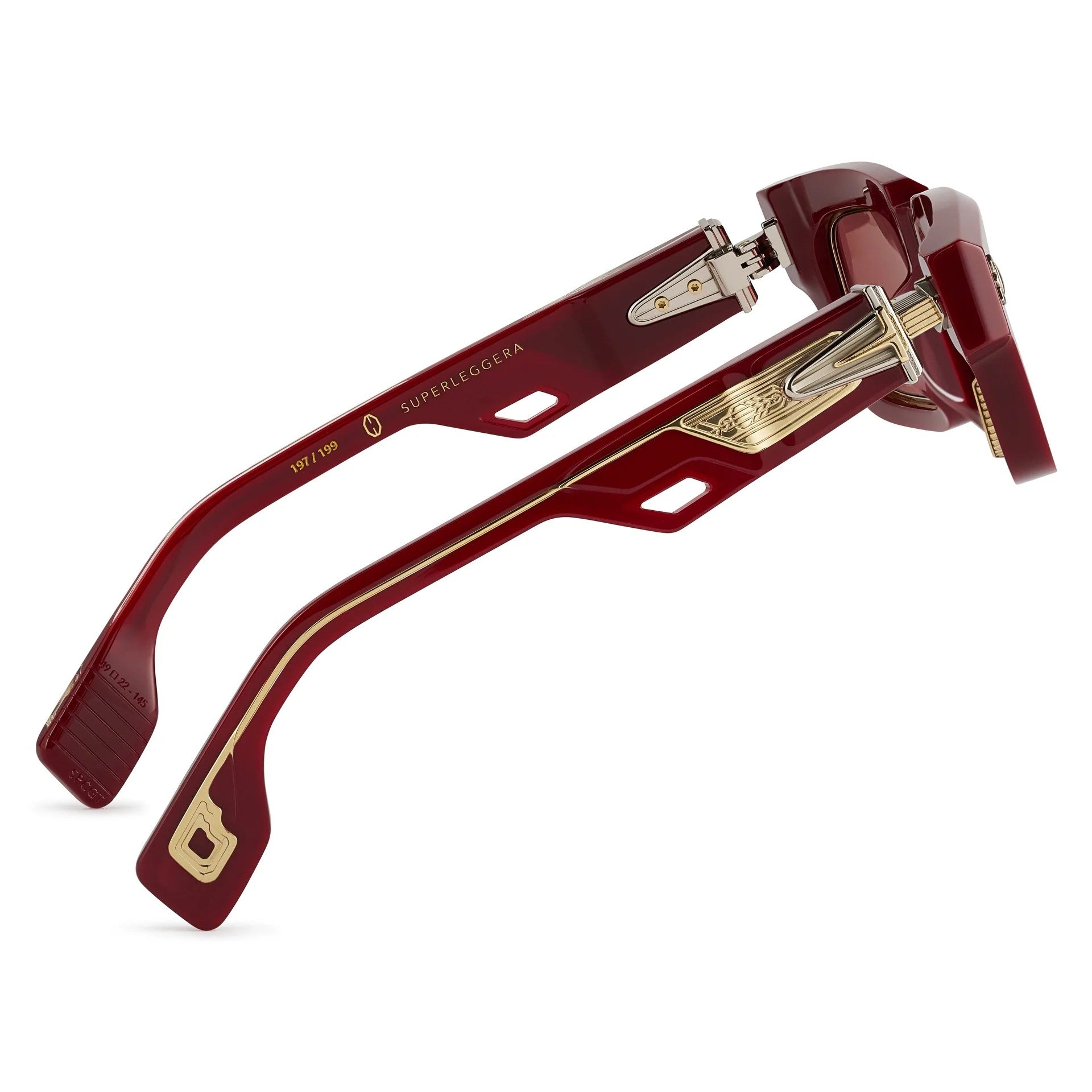Ottica Mondello Roma - T HENRI - SPCGT - SUPERLEGGERA - GRENAT - Acetate, titanium - shape Rectangular - red - EYEWEAR - SUNGLASSES - Unisex,Uomo,Donna,Women,Men - lens red - Made In Japan