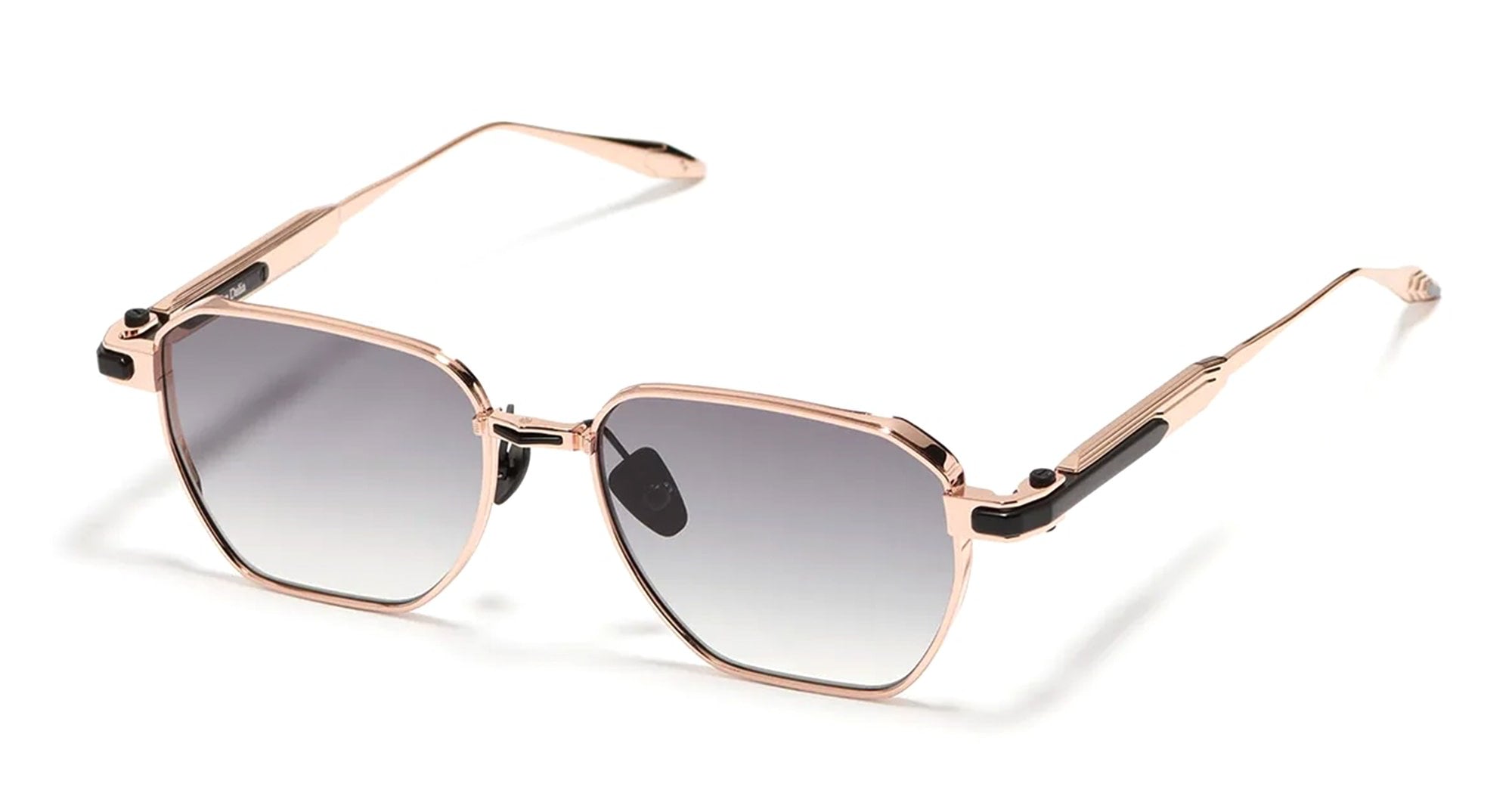 Ottica Mondello Roma - John Dalia - RICHY-C415 - RICHY - C415 ROSE GOLD / CARBON EFFECT - Metal - shape Panto - gold, black - EYEWEAR - SUNGLASSES - Unisex,Uomo,Donna,Women,Men - lens Gradient grey - Made In France