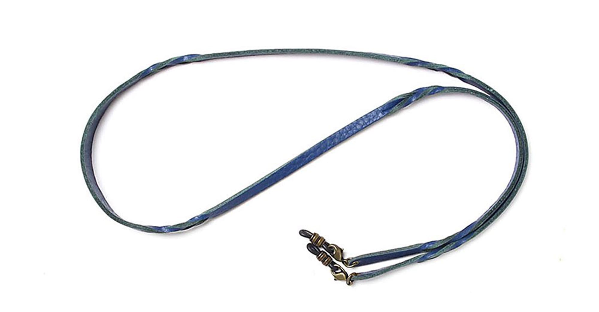 Twisted leather soft bracelet cord - blue