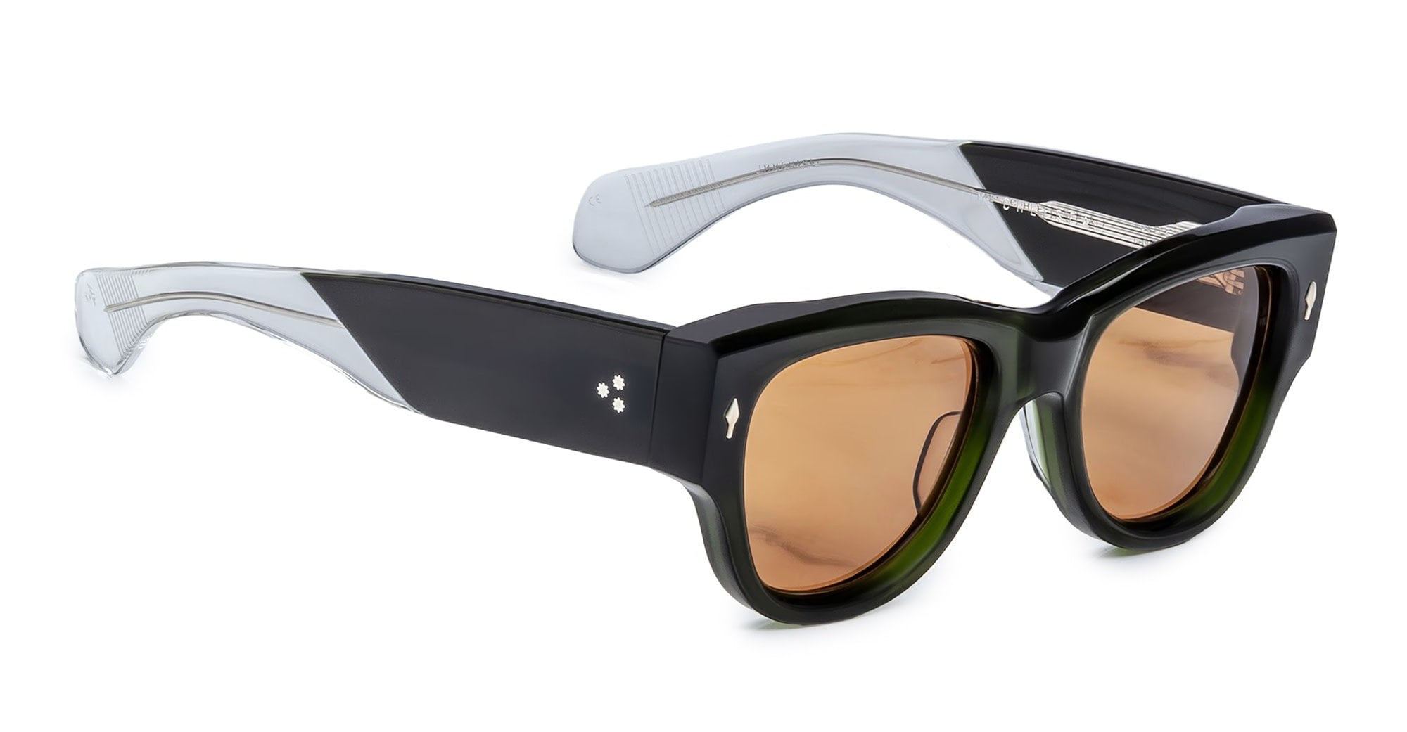 Ottica Mondello Roma - Jacques Marie Mage - JMMEH-18L - CHELSIE - BORNEO - Acetate - shape Round - green - EYEWEAR - SUNGLASSES - Unisex,Uomo,Donna,Women,Men - lens orange - Made In Japan