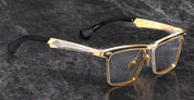 Ottica Mondello Roma - Jacques Marie Mage - JMMMC-40 - LAST FRONTIER VII - MILES CITY - GOLD - Titanium - shape Clubmaster - Gold - EYEWEAR - SUNGLASSES - Unisex,Uomo,Donna,Women,Men - lens Grey - Made In Japan