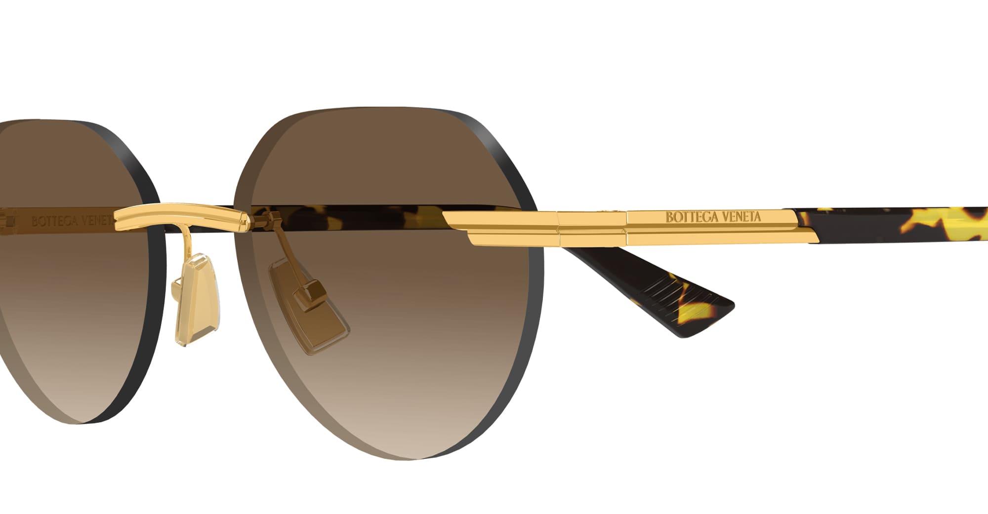 Ottica Mondello Roma - Bottega Veneta - BV1379S-003 - BV1379S-003 - GOLD / HAVANA - Metal - shape Round - Gold - EYEWEAR - SUNGLASSES - Uomo,Men - lens Brown - Made In Japan