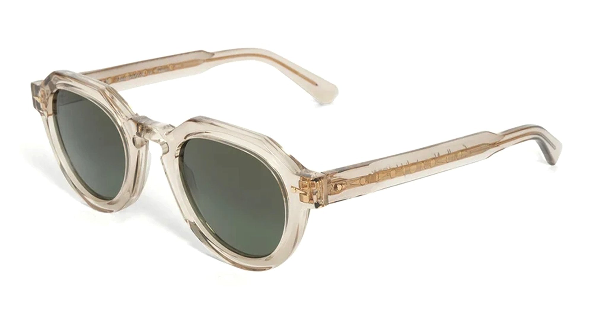 Ottica Mondello Roma - Ahlem - AHL.000855.SUN - Grenelle - Novemberlight / Gradient green Lens - Acetate - shape Panto - transparent beige - EYEWEAR - SUNGLASSES - Unisex,Uomo,Donna,Women,Men - lens Gradient green - Made In France