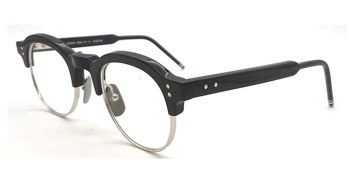 Oval - shiny black / silver rx