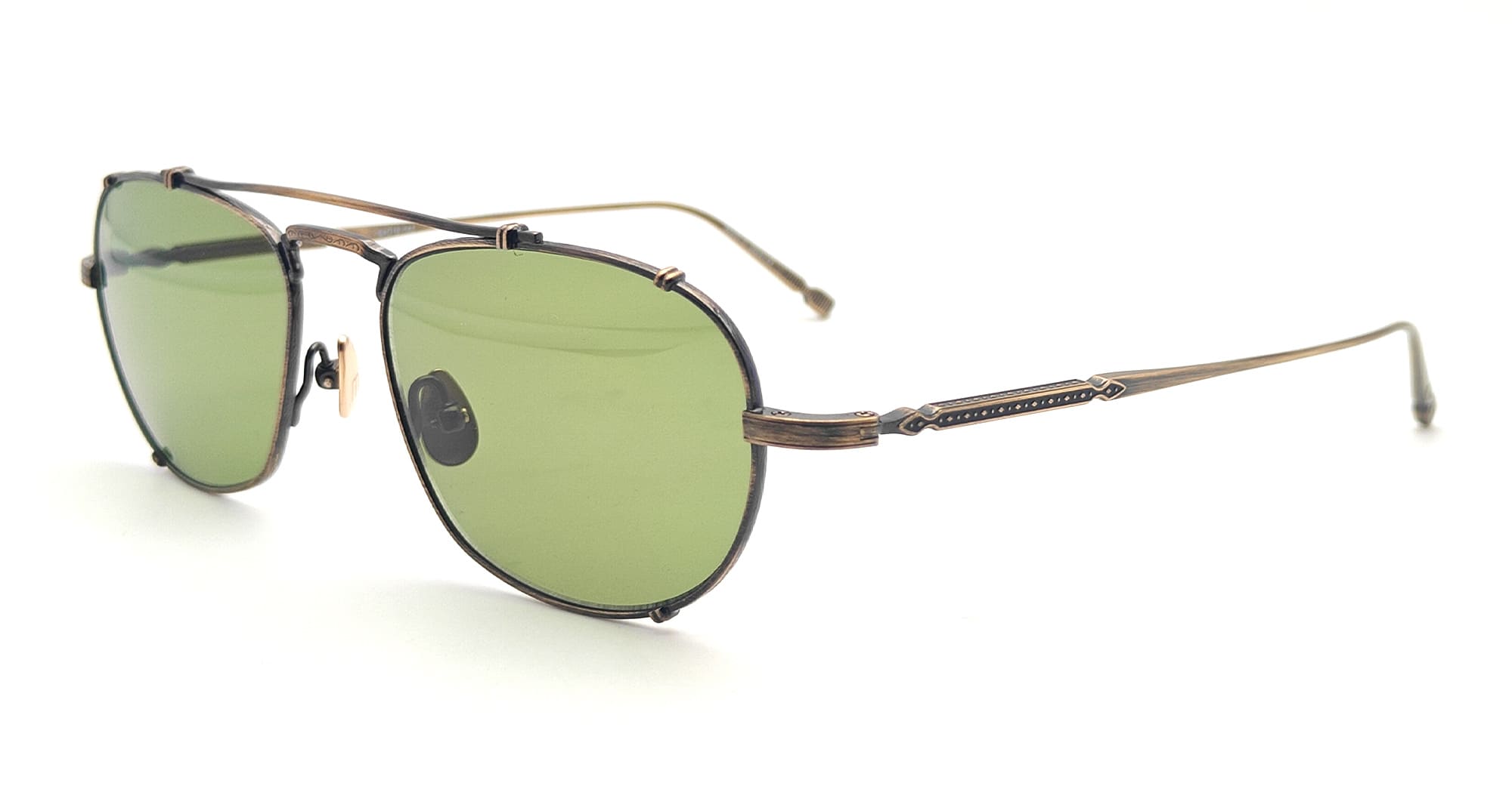 Ottica Mondello Roma - Matsuda - M3151.SG.AG.54 - M3151 - ANTIQUE GOLD / SAGE GREEN - Titanium - shape Navigator - antique gold - EYEWEAR - SUNGLASSES - Unisex,Uomo,Donna,Women,Men - lens Sage green - Made In Japan