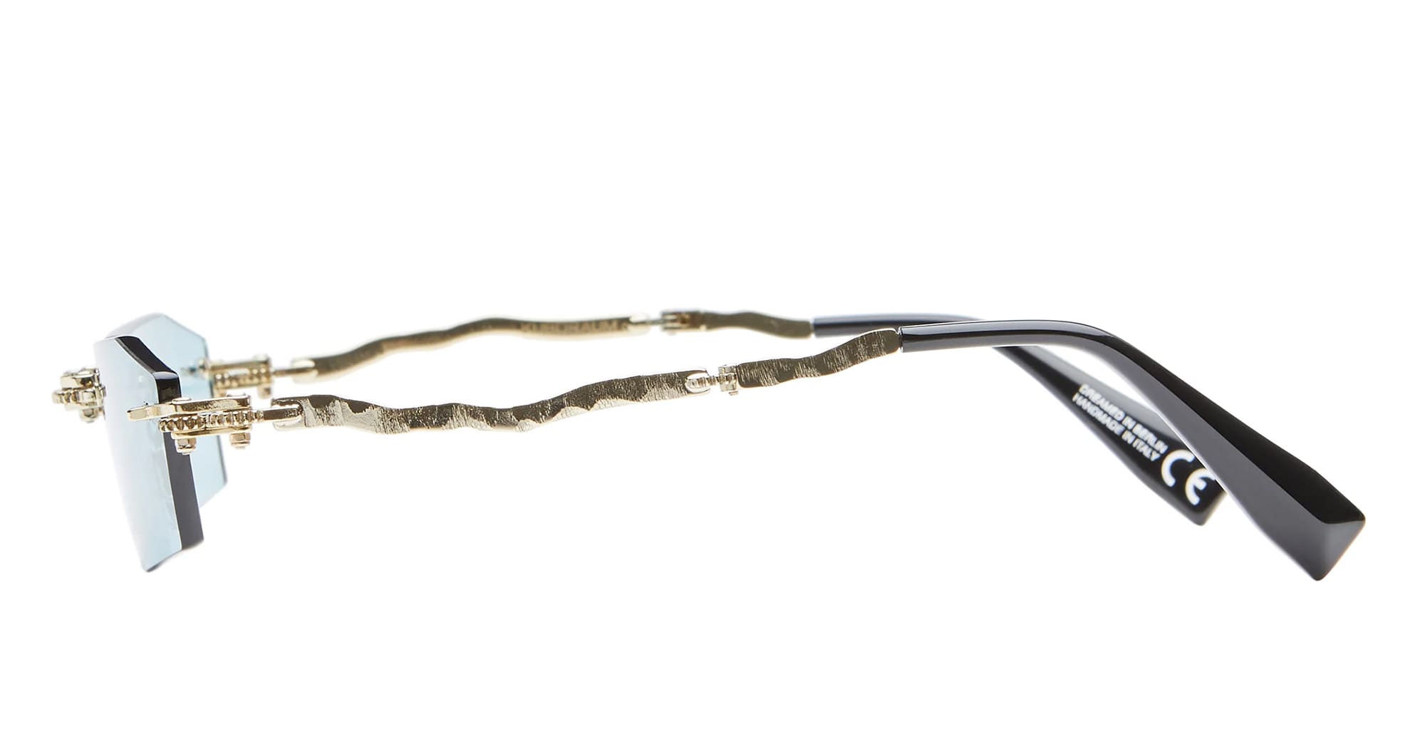 Ottica Mondello Roma - Kuboraum - KRSH40GG0000004E - MASK H40 GG - GOLD - Metal - shape Irregular - Gold - EYEWEAR - SUNGLASSES - Unisex,Uomo,Donna,Women,Men - lens Blue - Made In Italy