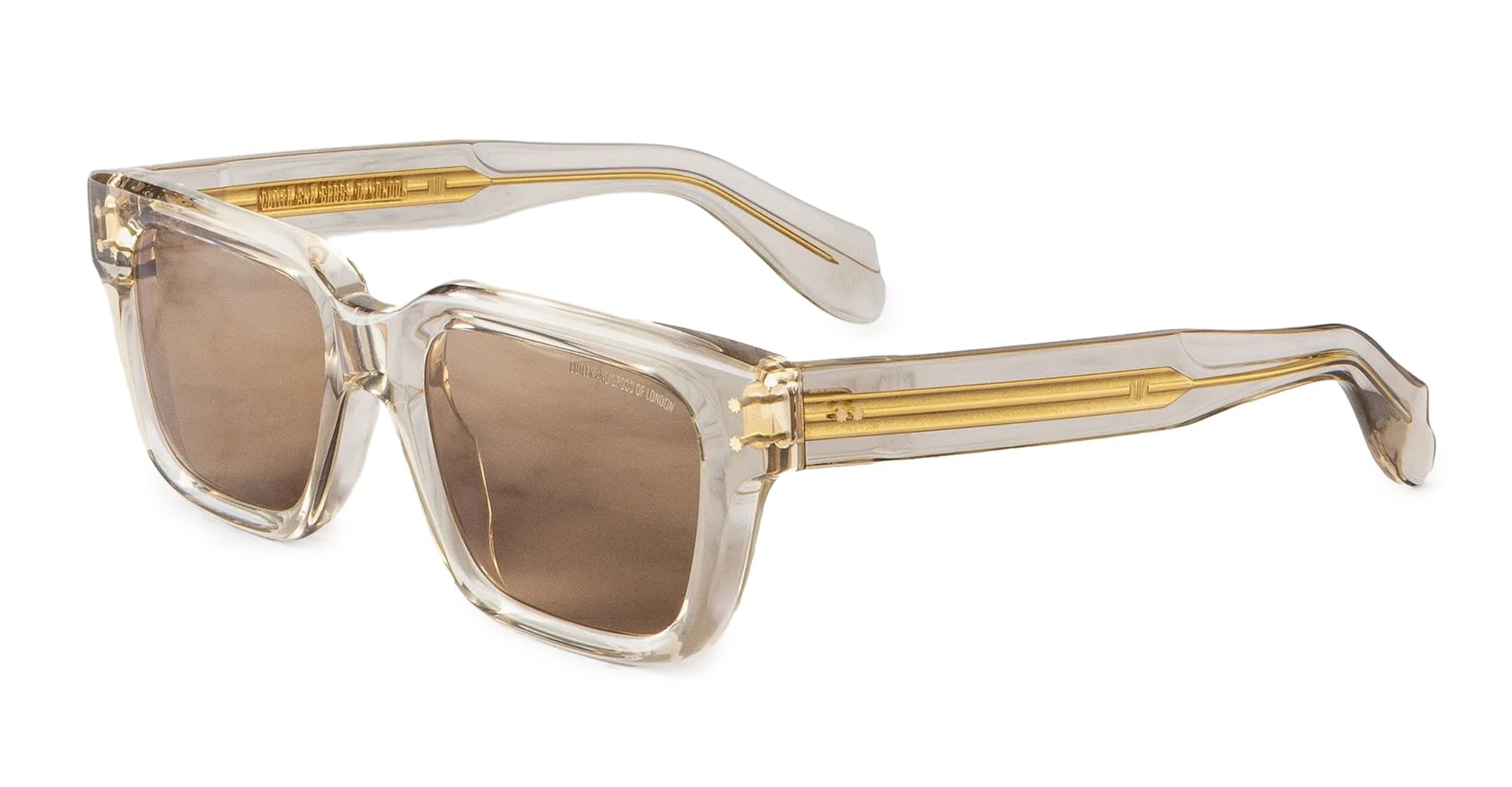 Ottica Mondello Roma - Cutler and Gross - CGSN-1434-53-04 - 1434 - SAND CRYSTAL - Acetate - shape Squared - Black - EYEWEAR - SUNGLASSES - Unisex,Uomo,Donna,Women,Men - lens Brown - Made In Italy