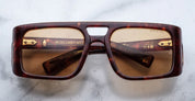 Ottica Mondello Roma - Jacques Marie Mage - JMMWS-10Y5 - DECADE COLLECTION: WINDSOR - BRECCIA - Acetate - shape Rectangular - Havana - EYEWEAR - SUNGLASSES - Uomo,Men - lens Brown - Made In Japan